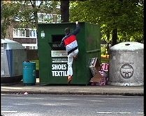 Still from Clothes Recycling Video 1996