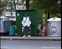 Still from Clothes Recycling Video 1996