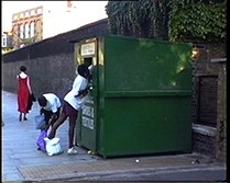 Still from Clothes Recycling Video 1996