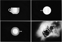Exploding tea cup photograms