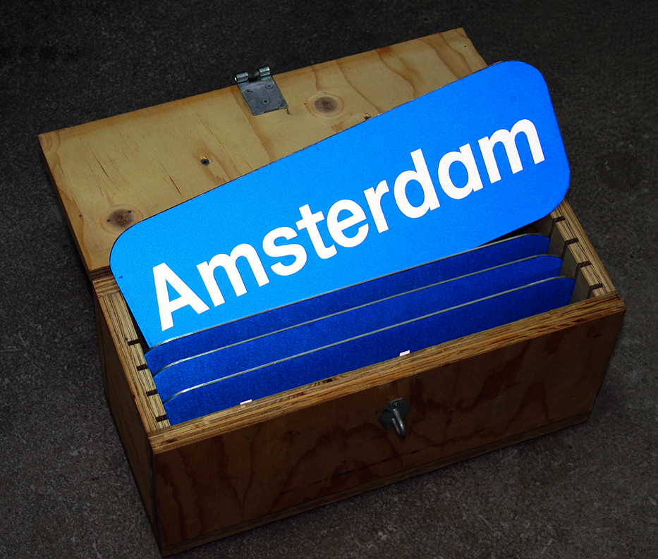 Hitch-hiking signs - night