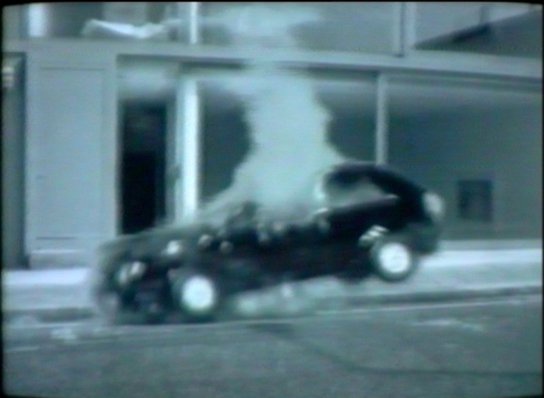 Golf Gti exploding outside Lisson Gallery, London